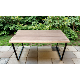 Стол садовый Tobi Sho Грид в стиле Лофт 2600х700х800 мм цвет Слоновая кость