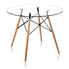 Обідній стіл Імз круглий 800 мм скляна стільниця