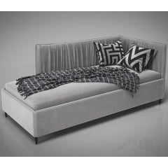 Кутове односпальне ліжко Кампарі Sentenzo тапчан софа подіум на ніжках із бічною спинкою та наголов'ям Київ