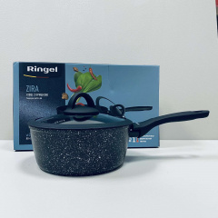 Ківш алюмінієвий Ringel Zira RG-41006-20 зі скляною кришкою 20 см 2,2 л Темно-синій (22413) Кропивницький