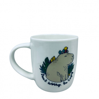 Чашка керамическая Kvarta Капибара 1851 подарочная коробка 360 мл Белый (23390)