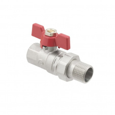 Кран шаровой Polmark BASE 1/2″ ВН c американкой, прямой, латунь