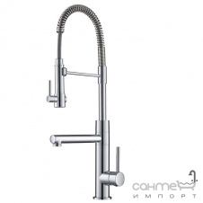 Смеситель для кухни с гибким изливом Kraus Artec Pro KPF-1603BGMB черный/золото