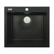 Гранитная мойка VENTA Stone 560x500 врезная, прямоугольная, черная (VS502001)