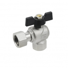 Шаровой кран с накидной гайкой Raftec 1/2″ ВВ угловой, латунь (DRBZ1)