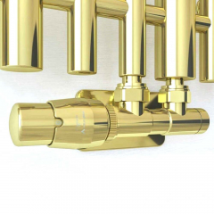 Термостатический комплект Vario Term Twins Glamour 1/2"x3/4" прямой, золото Ізюм