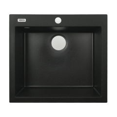 Гранитная мойка VENTA Stone 560x500 врезная, прямоугольная, черная (VS502001) Шостка