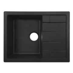 Гранитная мойка VENTA Stone 645x495 врезная, прямоугольная, черная (VS501001) Умань