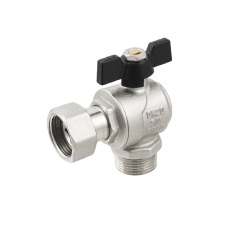 Шаровой кран с накидной гайкой Raftec 3/4″ ВН угловой, латунь (DRBM2) Буча