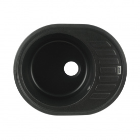 Гранитная мойка VENTA Stone 615x495 врезная, овальная, черная (VS505001)