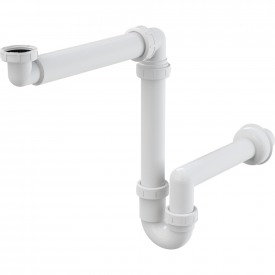 Сифон для раковины AlcaPlast пластик, белый (A434)