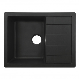 Гранитная мойка VENTA Stone 645x495 врезная, прямоугольная, черная (VS501001)
