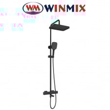 Душова колона з термостатичним змішувачем (3 режими) Winmix Premium VIRGO 009-J BLACK, Польща