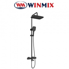 Душова колона з термостатичним змішувачем (3 режими) Winmix Premium VIRGO 009-J BLACK, Польща Буча
