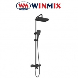 Душова колона з термостатичним змішувачем (3 режими) Winmix Premium VIRGO 009-J BLACK, Польща
