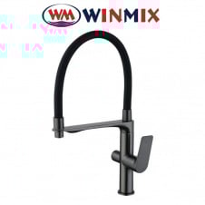 Смеситель для кухни рефлекторный Ухо Winmix Premium DERBY NUT REFLECTOR GRAPHATE (Chr-021) с дополнительным краном под осмос, Польша
