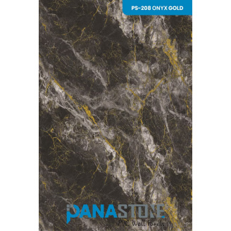 Декоративна стінова панель ПВХ Panastone 1220х2800 мм Onyx Gold PS-208
