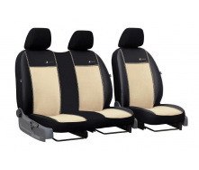 Авточехлы для FIAT SCUDO 1995-2007 эко кожа с алькантарой POK-TER Exclusive 1+2 бежевый