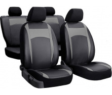 Авточехлы из эко кожи GEELY MK Cross 2010-2016 (2002-2011) POK-TER Desing Leather с серой вставкой