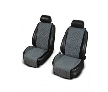 Автомобильные накидки на передние сиденья с алькантарой Prestige серого цвета