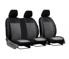 Авточехлы для VOLKSWAGEN T4 1990-2003 эко кожа с алькантарой POK-TER Exclusive 1+2 серый