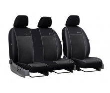 Авточехлы для FORD TRANSIT 2000-2006 эко кожа с алькантарой POK-TER Exclusive 1+2 черный