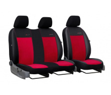 Авточехлы для CITROEN JUMPY 2007- эко кожа с алькантарой POK-TER Exclusive 1+2 красный