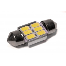 Светодиодная лампа StarLight T11 6 диодов 5630 1W 12V WHITE / 31mm / мультиполярная