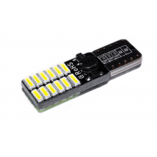 Светодиодная лампа AllLight T10 24 диода 4014 W2,1x9,5d 12V WHITE + обманка и драйвер