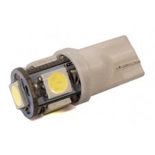 Светодиодная лампа AllLight T10 5 диодов W2,1x9,5d 24V WHITE