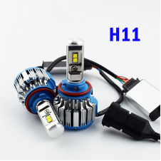 Комплект LED ламп TurboLed T1 H11 6000K 50W 12/24v CanBus с активным охлаждением