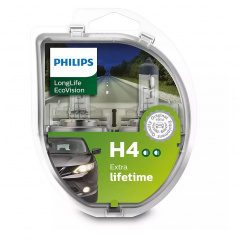 Комплект галогеновых ламп Philips 12342LLECOS2 H4 60/55W 12V P43t EcoVision 2шт/комплект Киев