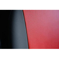 Авточехлы из эко кожи GEELY MK Cross 2010-2016 (2002-2011) POK-TER PERLINE с красной вставкой Слов'янськ