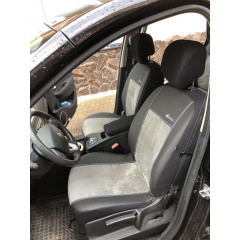 Чехлы на передние сиденья для GEELY CK 2 2007-2011 (2002-2011) POK-TER эко кожа с алькантарой Exclusive серые Косів
