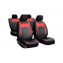 Авточехлы из эко кожи Volkswagen Lupo 1998-2005 POK-TER Design Leather с красной вставкой Новомиколаївка