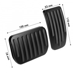 Декоративные накладки на педали Lesko Tesla Model 3 Model Y 2017-2023 Black (TSL21120703) Пологи