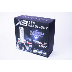 Комплект LED ламп AllLight X3 H11 50W 6000K 6000lm с радиатором и светофильтрами (3000K/8000K) Николаев