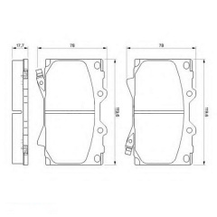 Тормозные колодки Bosch дисковые передние TOYOTA Land Cruiser 4.2 D, 4.5i 24V 00 0986424640 Чернівці