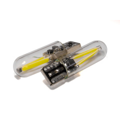 Светодиодная лампа StarLight T10 1 диод COB 12V-24V 1W WHITE мультиполярная / стеклянная колба / печатная плата Black Одеса