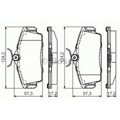 Тормозные колодки Bosch дисковые передние NISSAN Primera/Almera F >>06 PR2 0986495070 Надворная
