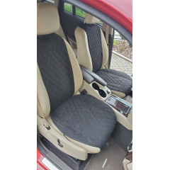 Автомобильные накидки на передние сиденья с алькантарой Prestige серого цвета Тячів