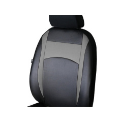 Авточехлы из эко кожи FIAT Qubo 2008-2020 POK-TER Design Leather с серой вставкой Акимовка
