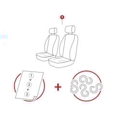 Авто майки для Daihatsu Cuore 1966- CarCommerce черные на передние сиденья Ковель