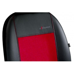 Авточехлы Renault Clio 1998-2005 POK-TER Exclusive екокожа с красной вставкой алькантары Київ