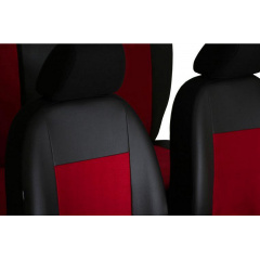 Авто чехлы комбинированые DACIA Duster 2010-2013 POK-TER Unico Premium с красной вставкой Чернівці