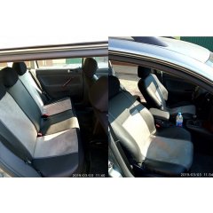 Авточехлы Audi 100 1968-1994 POK-TER Exclusive екокожа с бежевой вставкой алькантары Енергодар