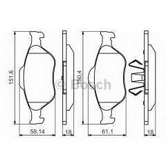 Тормозные колодки Bosch дисковые передние FORD/MAZDA Fiesta/Fusion/121 F 1.25-1.6 0986495220 Чугуев