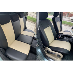 Авточехлы из эко кожи GEELY Emgrand EC7-RV 2009-2016 (2002-2011) POK-TER Road с бежевой вставкой Кропивницкий