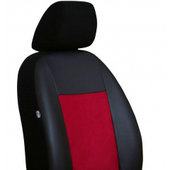 Авто чехлы комбинированые Seat Cordoba 1993-2002 POK-TER Unico Premium с красной вставкой Павлоград