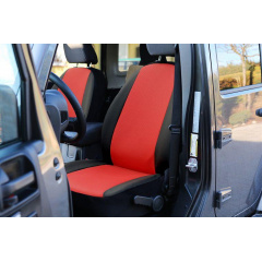 Авточехлы из эко кожи Honda City (2002-2008) POK-TER PERLINE с красной вставкой Черкассы